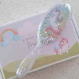 SB41 - Children's Unicorn Hair Brush in a gift shipping box