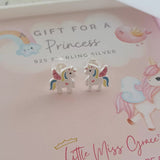 MG328 - 925 Sterling Silver Unicorn Earrings, Size 9x10mm (Premium Thicker Ear Studs)