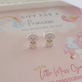 Silver dog earrings