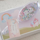 SB41 - Children's Unicorn Hair Brush, Assorted Unicorn Brush in a gift shipping box