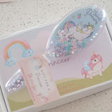 SB41 - Children's Unicorn Hair Brush, Assorted Unicorn Brush in a gift shipping box