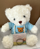 SB40 - Personalized Boy Baby Bangle with Teddy in a gift shipping box (READY IN 3 DAYS)