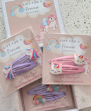 Hair Clips Gift Set in a Gift Box, 3 Pairs of Clips, Age 3+