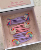 Hair Clips Gift Set in a Gift Box, 3 Pairs of Clips, Age 3+