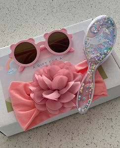 SB48 - Fun Gift Shipping Box with Assorted Unicorn Brush, Glasses and Head Band