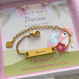 Gold personalized children's bracelet