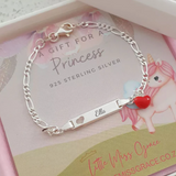Silver children's ID Bracelet with heart