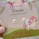 MG254 - 925 Sterling Silver Children's Flower Earrings, 8mm