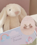 SB34 - Children's Sterling Silver Bunny Earrings with Bunny in a gift shipping box (READY IN 3 DAYS)