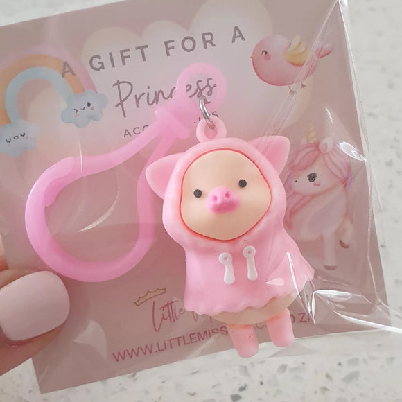 Kids Pig Charm for Handbags, Backpacks, School Bags and Pencil Bags