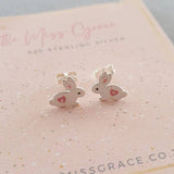 SB34 - Children's Sterling Silver Bunny Earrings with Bunny in a gift shipping box (READY IN 3 DAYS)