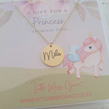 KN5 - Children's Personalized Necklace, Gold Stainless Steel, Age 3 and up (Manufacture Time:  3 Days)