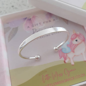 B13 - Sterling Silver Baby Cuff Bangle, 33/40mm Inside Diameter Adjustable Size 0-5 years