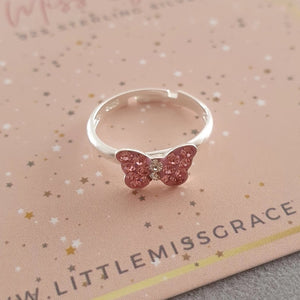 Sterling silver children's butterfly ring