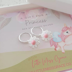 children's flower hoop earrings