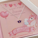 Children's silver crown necklace