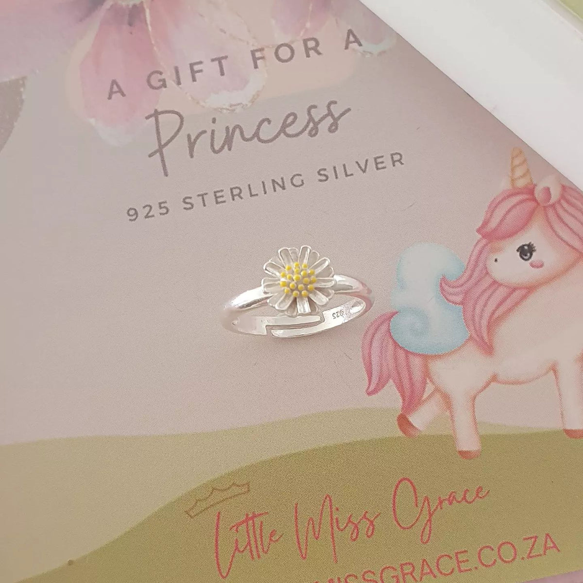 Children's Silver flower ring – Little Miss Grace