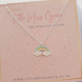 Children's silver rainbow necklace