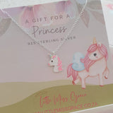children's silver unicorn necklace