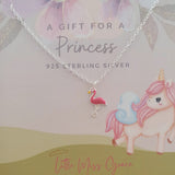 Children's silver flamingo necklace