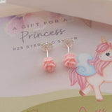 MG34 - 925 Sterling Silver Children's Rose Earrings, 6mm