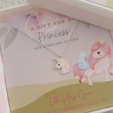 Children's silver unicorn necklace