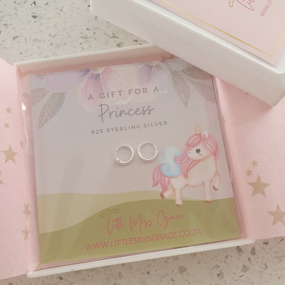 children's silver tiny hoop earrings