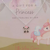 Children's silver panda bear necklace