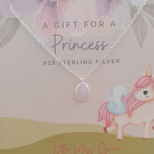 Pink nano opal necklace for kids