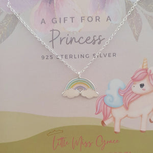 Children's silver rainbow necklace