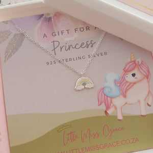 Children's silver rainbow necklace