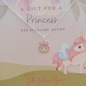 Silver children's sheep corn necklace