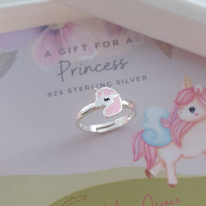 Children's silver unicorn ring