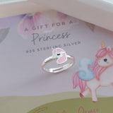 Children's silver unicorn ring
